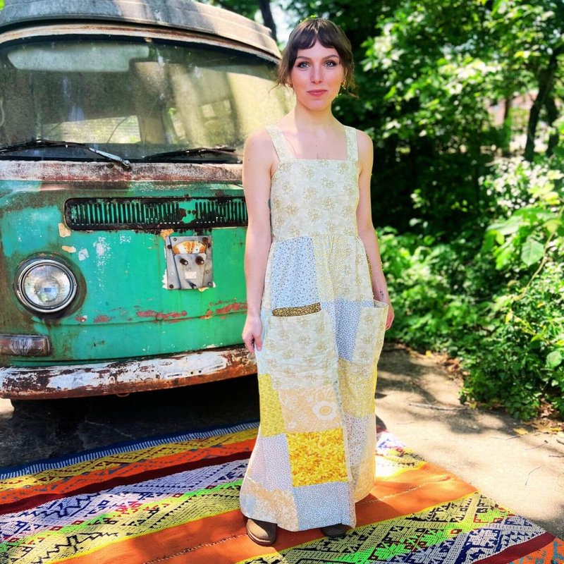 Bohemian Patchwork Maxi Sundress