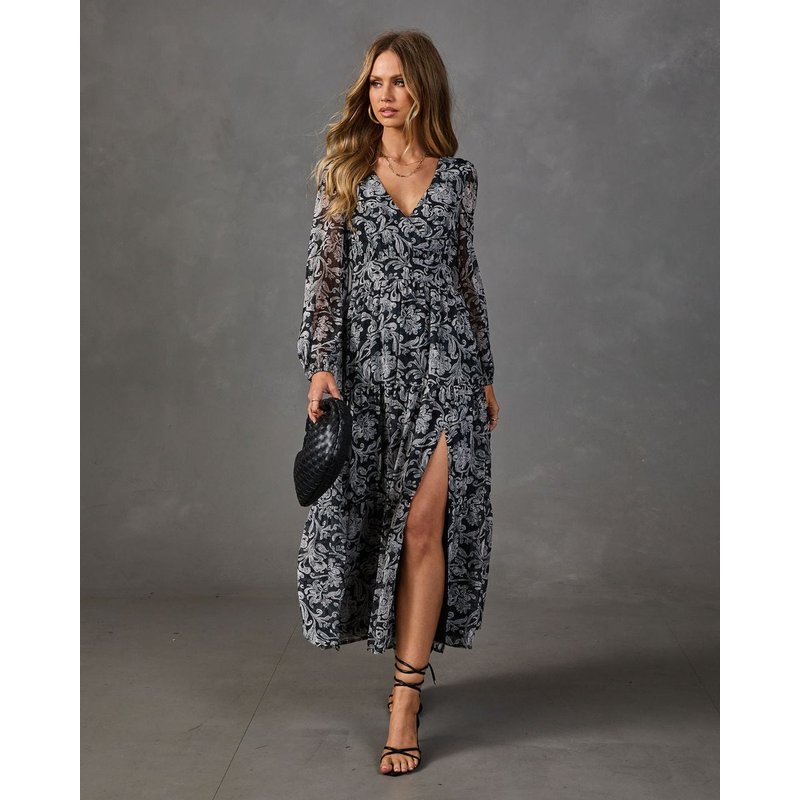 Azra Paisley Print Maxi Dress