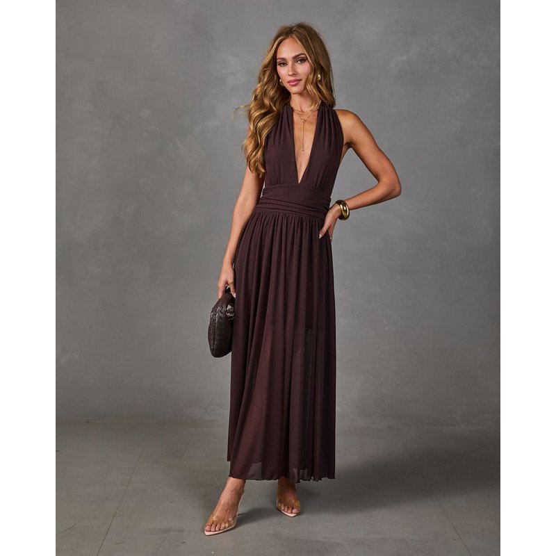 Maxwell Halter Neck Maxi Dress