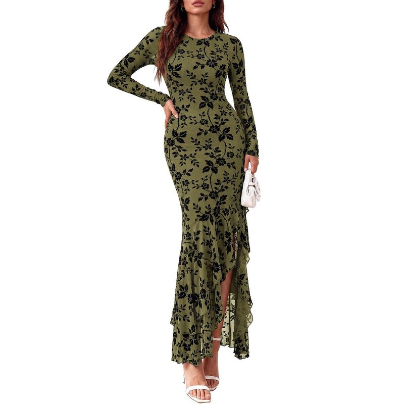Fall Dresses for Women 2026 Long Sleeve Cocktail Dress | Crew Neck